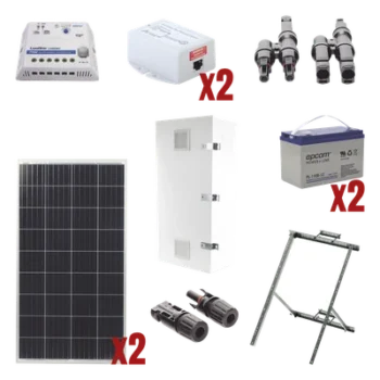 Kit Solar de 28 W con PoE Pasivo 24 Vcc para 2 Radios de Ubiquiti airMAX, Cambium ePMP