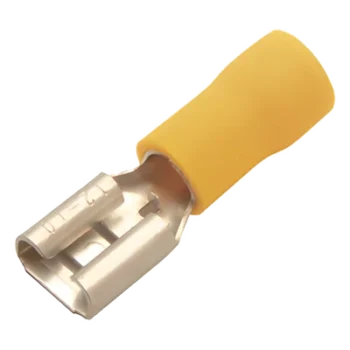 Terminal Hembra Aislada / 0.250 pulgadas / Calibre 12 - 10 AWG / Push-On / Paquete 25 piezas