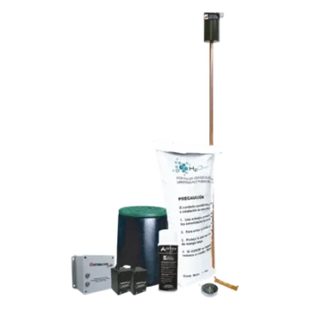 Kit de Puesta a Tierra / Resistencia < 2 Ohm / Electrodo Cobre Electrolítico / Compuesto Orgánico 5 kg / Supresor de Pico SOHO / Acoplador LCR 15 A / Conectores RJ45