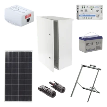 Kit Solar de 14 W con PoE Pasivo 24 Vcc para un radio de Ubiquiti airMAX o Cambium ePMP