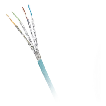 Bobina de Cable Blindado S/FTP / Cat 6A / Multifilar 24 AWG / Resistente Aceite-UV-Abrasión / PUR Ignífugo / 500 m (1640 pies)