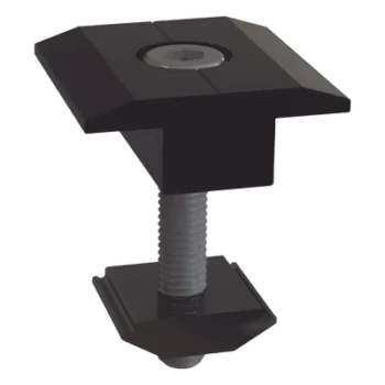 Sujetador Intermedio 30 mm para montaje de paneles solares en riel 5 Y 8 con anodizado negro