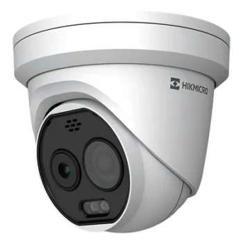 Cámara Turret IP Bi-Espectral / Térmica 160×120 / Óptica 5 MP / -20°C a 150°C / VCA 3.0 / Vehículo 60 m / Humano 20 m
