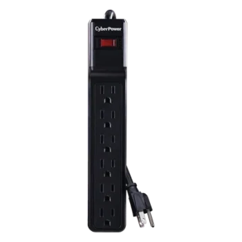 Multicontacto Con Supresor de Picos, Voltaje de Entrada 125 Vca NEMA 5-15P, Con 6 Salidas NEMA 5-15R, 1200 Joules