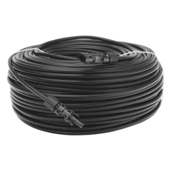 Cable Fotovoltaico 100 m, Negro, Calibre 10 AWG con Terminales MC4 en Ambos Extremos