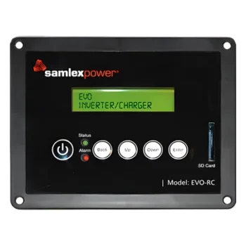 Control Remoto / Inversor-Cargador / Slot SD 16 GB / Cable 10 m (33 ft) / Monitoreo de Datos