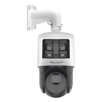 PTZ IP TandemVu / 4 Megapixel PTZ + 6 Megapixel Panorámica / Zoom Óptico 25x / IR 100 m (328.1 ft) / WDR 120 dB / PoE+ / IP66