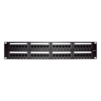 Panel de Parcheo de Impacto / 48 Puertos / Cat5e / 19 Pulgadas (48.26 cm) / 2U / T568A/T568B / Barra Organizadora