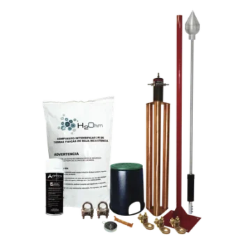 Kit Pararrayo con Accesorios para Protección de Diámetro de 80 m.