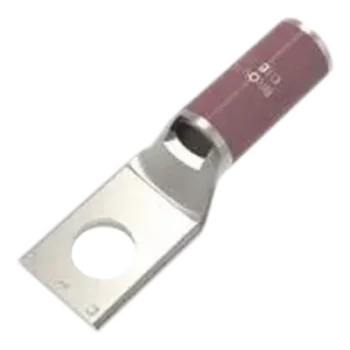 Zapata Terminal de Compresión BURNDY Cañón Corto para Tornillo de 1/4" y Calibre 2 AWG.