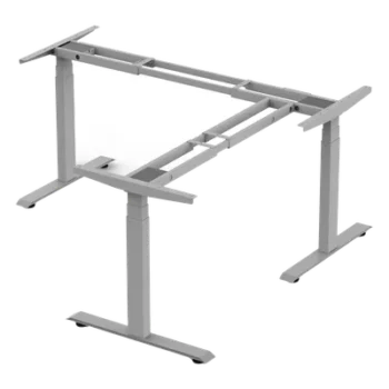 Base de Escritorio Motorizado Tipo L (3 Columnas) / Altura Ajustable 60-125cm (1.97-4.10ft) / Carga 150Kg / 4 Presets / Elevación 38mm/s / Color Gris