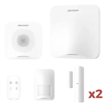 Kit de Alarma Inalámbrica / 16 Zonas / Alcance 1200 m (3937 ft) / Wi-Fi / Sirena 95 dB / PIR 10 m (32.8 ft) / 2 Contactos Magnéticos