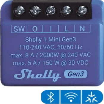 Relé Inteligente Wi-Fi / 1 Canal / Contacto Seco / 8 A / Ultra Compacto 29 x 35 x 16 mm / Compatible con Alexa y Google Assistant