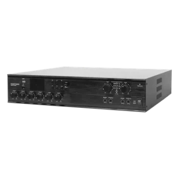 Amplificador Mezclador Matricial / 2 zonas / 240W por canal / 6 entradas / Bluetooth USB SD FM / 4 entradas mic con phantom / 100V y 4-16Ω / 787 pies de cobertura