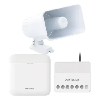 Kit de Alarma Inalámbrico / 48 Zonas / Sirena Exterior 30W IP65 / Relevador 0-36 VDC / Comunicación 433 MHz / AES-128