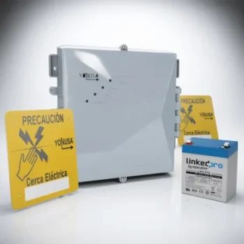 Energizador Perimetral / 12,000 V / 1 Joule / 2,500 m (8,202 ft) / Respaldo 3 Días / Solar 12V