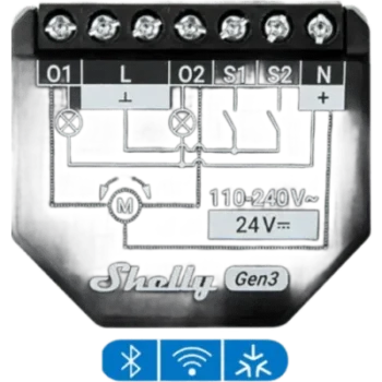 Interruptor Inteligente Wi-Fi / 2 Canales / 10 A por Canal / Medición de Energía / Bluetooth 4.2