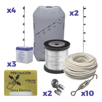 Kit Energizador Perimetral / 25 m (82 ft) de Protección / 12,000 V / Consumo 1.2 kW/mes / SMT / Antioxidante y Anti-UV