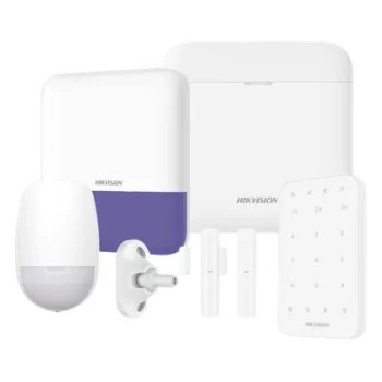 Kit de Alarma Inalámbrico / 48 Zonas Programables / Wi-Fi 2.4 GHz y LAN / Frecuencia 433 MHz / Batería de Respaldo 35 h / 6 Componentes Incluidos