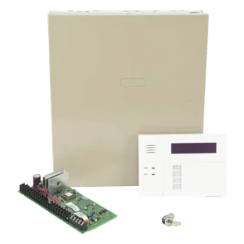 Panel de Control de Intrusión / 48 Zonas / 8 Cableadas + 40 Inalámbricas / 3 Particiones / Teclado Alfanumérico con Receptor Integrado / 16 Salidas Programables