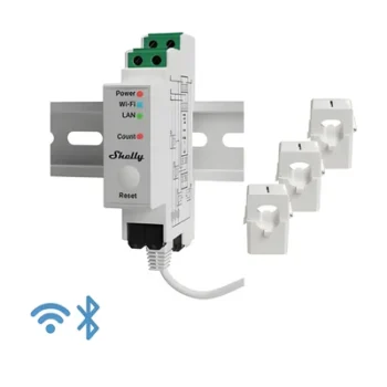 Medidor de Energía Trifásico / Wi-Fi 802.11 b/g/n / Ethernet RJ45 / Riel DIN / 120 A por Fase / Memoria 60 Días