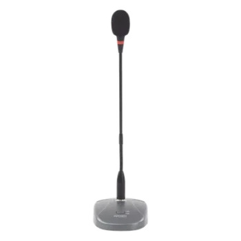 Micrófono de Escritorio / Condensador de Alta Sensibilidad / Respuesta 20-12 kHz / 2 Tonos de Timbre / Conector XLR y TRS / Alimentación Dual