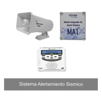 Kit de Alertamiento Sísmico / Radio Meteorológico 7 Canales / Audio 30W / 120 dB / 13.5VDC 2A / 20x13.5x23 cm