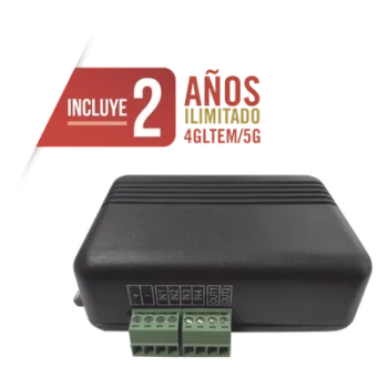 Controlador 4G LTE / 4 Entradas Digitales / 2 Salidas 300 mA / 2 Años Datos Ilimitados / 100 Usuarios / Activación Remota / Notificaciones Push y Email