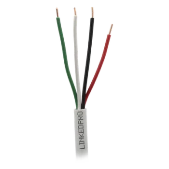 Cable para Alarma / 4x18 AWG / Bobina 305 m (1000 ft) / Clasificación CM / Cobre Sólido / Blanco