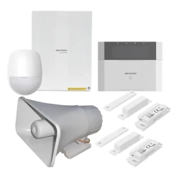 Kit Panel de Alarma Híbrido / 64 Zonas Cableadas e Inalámbricas / Teclado LCD con Lector de Tags / Sirena 120 dB IP65 / PIR 18 m Inmunidad Mascotas 10 kg
