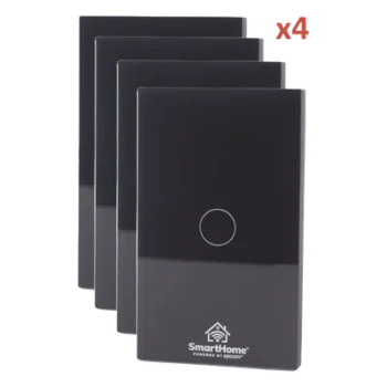 Kit de Apagadores Inteligentes WiFi / 3 Circuitos Independientes / 2.4 GHz / 800W por Canal / 100V-250V / Panel de Vidrio Templado 120mm x 72mm (4.72in x 2.83in)
