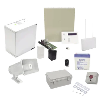 Kit de Alarma Vecinal / Panel 48 Zonas / 40 Botones de Pánico Inalámbricos / Sirena Estroboscópica Exterior