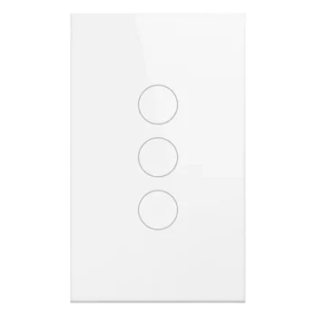Interruptor Inteligente Wi-Fi / 3 Circuitos / 100V-250V / 2.4 GHz / Control por Voz / Panel de Vidrio Templado
