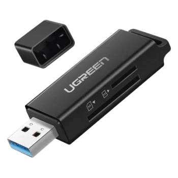 Lector de Tarjetas USB 3.0 / Doble Ranura TF/SD Simultánea / Transferencia 5 Gbps / Soporte 2 TB / Compacto con Llavero