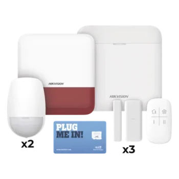 Kit de Alarma Inalámbrico / 48 Zonas / Triple Conexión GSM/Wi-Fi/Ethernet / 433 MHz Bidireccional / Sirena Exterior Incluida