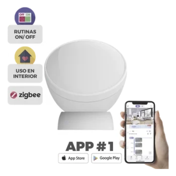Sensor de Movimiento PIR / Inmunidad para Mascotas / Zigbee 3.0 / Alcance 7 m (23 ft) / Batería 3 Años / Ángulo 360°