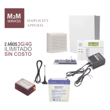 Kit de Alarma Híbrida / Panel 48 Zonas / Comunicador 4G LTE-M/5G / Sirena 15 W / 2 Años de Datos Incluidos