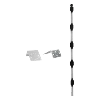Poste para Cerco Eléctrico / 1 m (3.3 ft) de Altura / 5 Aisladores de Paso / Base Multiposición / Acero Galvanizado
