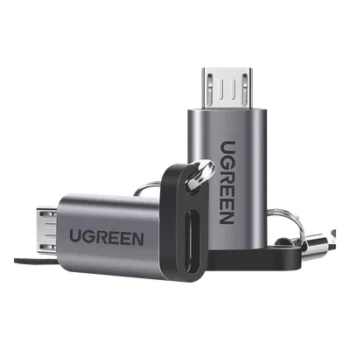 Adaptador USB-C a Micro USB / Carga Rápida FCP/QC2.0 / Transferencia 480 Mbps / Cable Integrado / Conector Aluminio