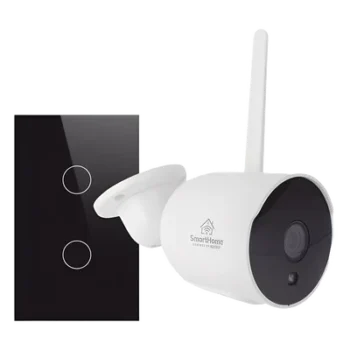 Kit Domótica WiFi / 1 Cámara + 1 Apagador Triple / 2.4 GHz / 800W por Circuito / 100V-250V