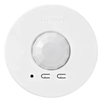 Sensor de Ocupación Inalámbrico de Techo / PIR 360° / Cobertura 30.2 a 62.4 m² (324 a 676 ft²) / RF 18 m (59 ft) / Batería CR123 / 10 Años de Duración