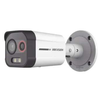 Cámara Bala IP Biespectral Térmica y Óptica / Análisis VCA Perimetral / Térmica 96 x 72 / Óptica 4 MP ColorVu / IR 30 m (98.4 ft) / IP67 / PoE