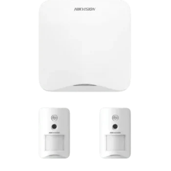 Kit de Alarma Inalámbrico / Panel Wi-Fi 1200 m (3937 ft) / 16 Zonas / 2 Cámaras PIR 320 x 240 / Detección 10 m (32.8 ft) 90° / Inmunidad Mascotas 24 kg / Batería 2 Años