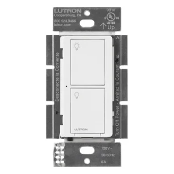 Interruptor On/Off Inalámbrico de Pared / 6 A LED o Fluorescente / 720 W Incandescente / 120 V / Control Pico Directo / Ventiladores 3.6 A