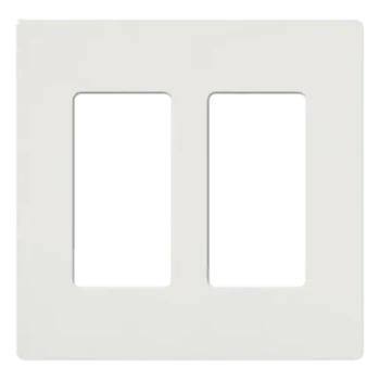 Placa de Pared Decorativa / 2 Espacios / Sin Tornillos Visibles / Perfil Sobredimensionado 7.6 mm / Blanco Brillante