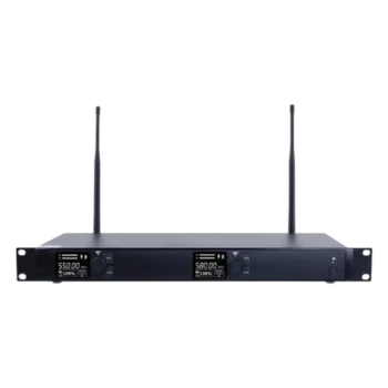 Receptor Inalámbrico Dual Canal / U-Band Digital / 4 Bandas 470-830 MHz / Modulación pi/4-DQPSK / Pantalla TFT-LCD 2.2" / Anti-Interferencia ID Code Pilot / Salidas Balanceadas y Desbalanceadas / Ecualización Ajustable