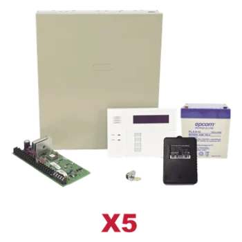 Kit de Paneles de Alarma Híbridos / 8 Zonas Cableadas Ampliables a 48 / Teclado con Receptor Inalámbrico / 3 Particiones / 254 Eventos