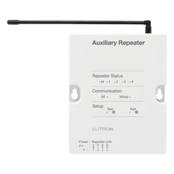 Repetidor RF / Alcance 305 m (1000 ft) / Enlace RS485 o Inalámbrico / Hasta 4 Unidades por Sistema / Memoria ante Fallas