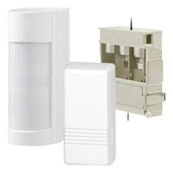 Kit Detector Inalámbrico para Exterior / Dual PIR + Microondas / 12 m (39.4 ft) / 90° / IP55 / Transmisor 2 Zonas / Anti-Enmascaramiento IR