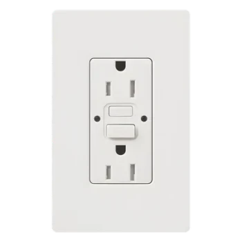 Tomacorriente Dúplex GFCI / 15 A / 125 V / Autocomprobable / Resistente a Manipulaciones / Indicadores LED / Cara Decorador